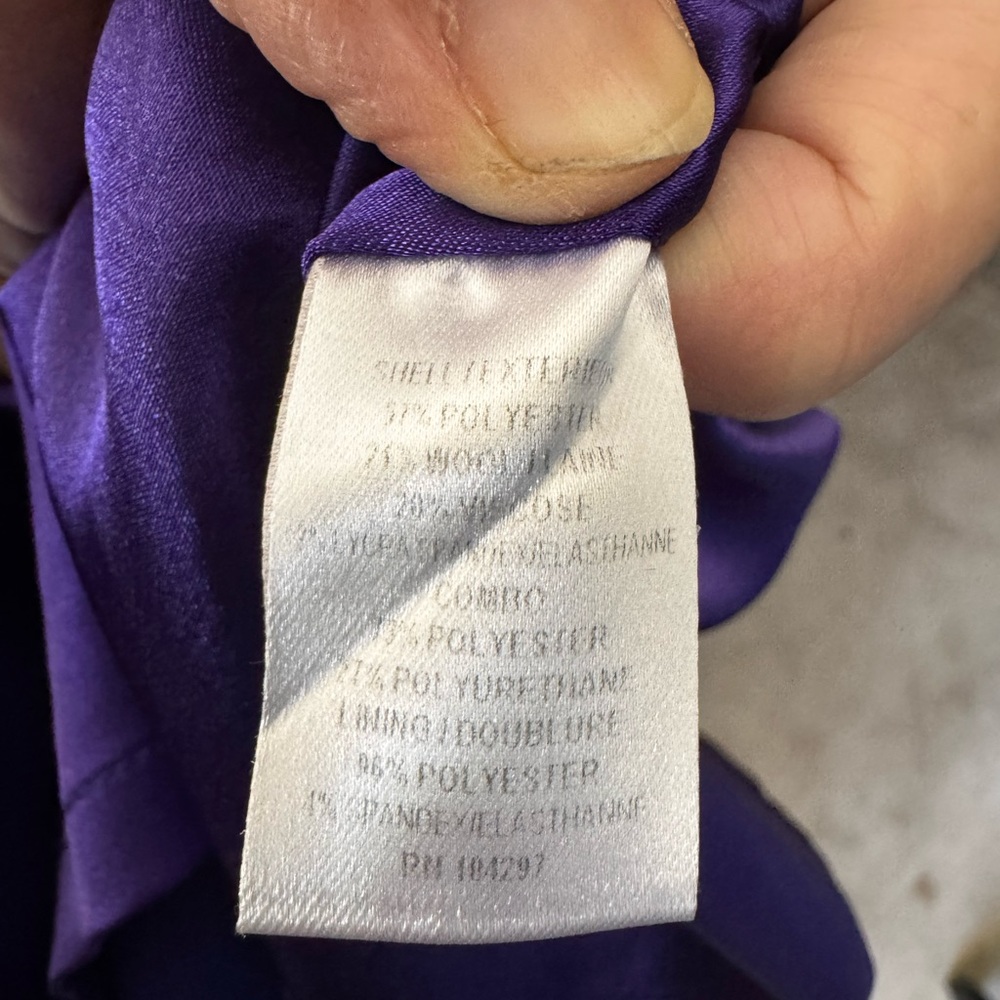 Milly Vibrant Purple Fitted Dress with leather trim - Picture 7 of 7